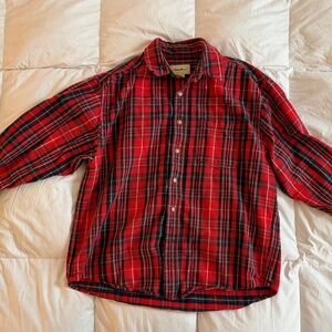 Eddie Bauer Red and Black Plaid Shirt